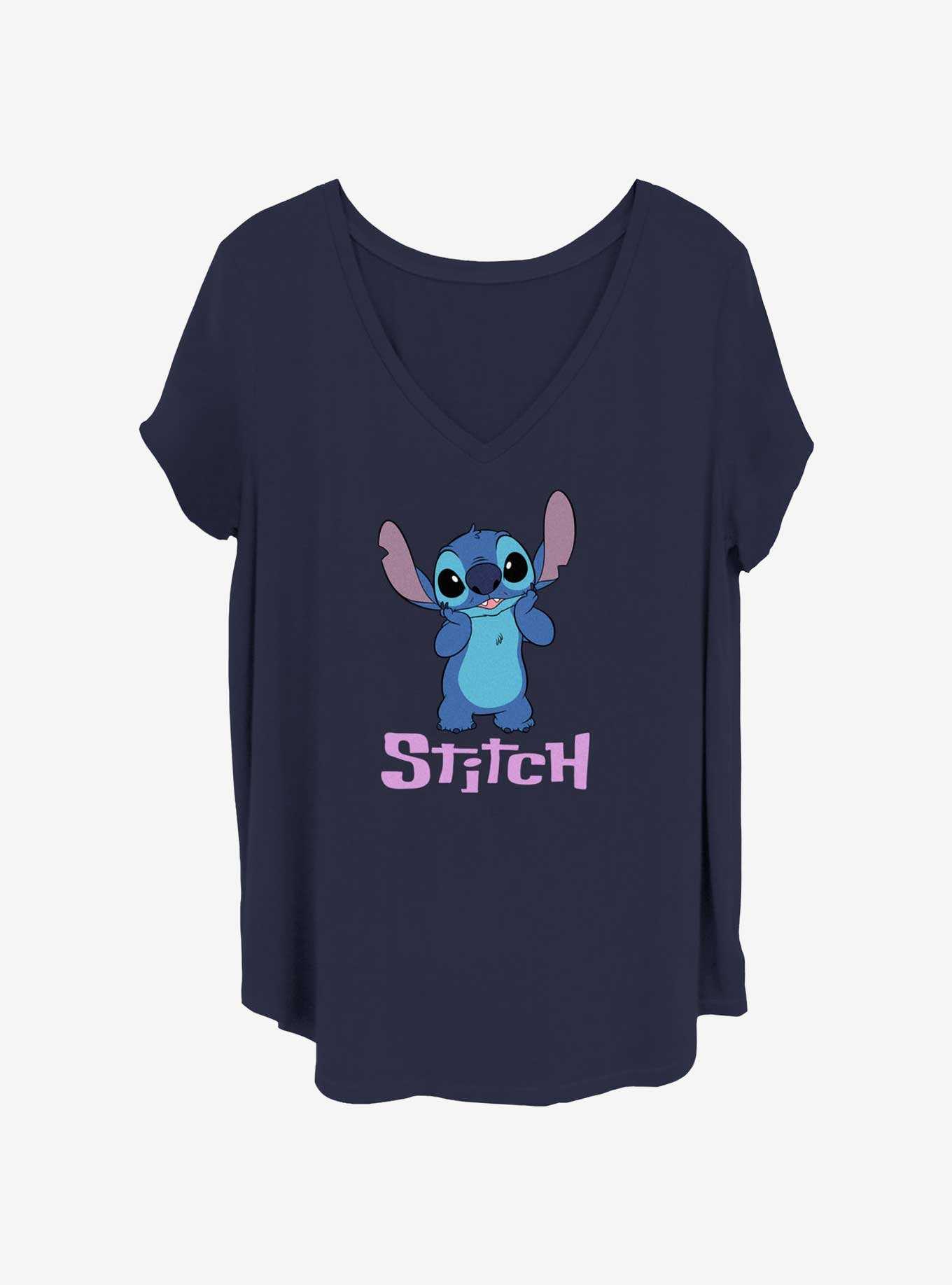 Disney Lilo & Stitch Bashful Stitch Smile Girls T-Shirt Plus Size, , hi-res