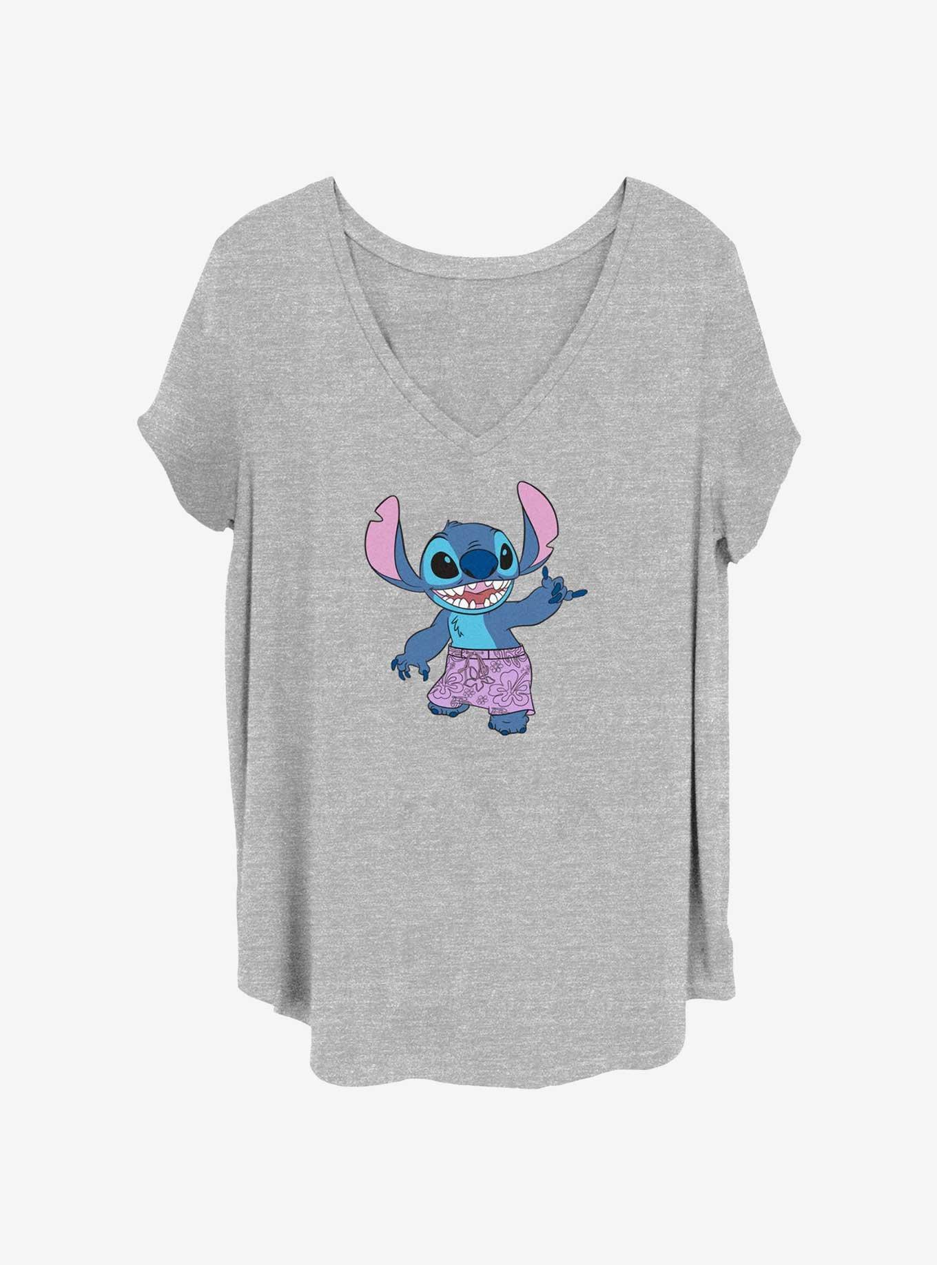 Disney Lilo & Stitch Gnarly Stitch Girls T-Shirt Plus Size, HEATHER GR, hi-res