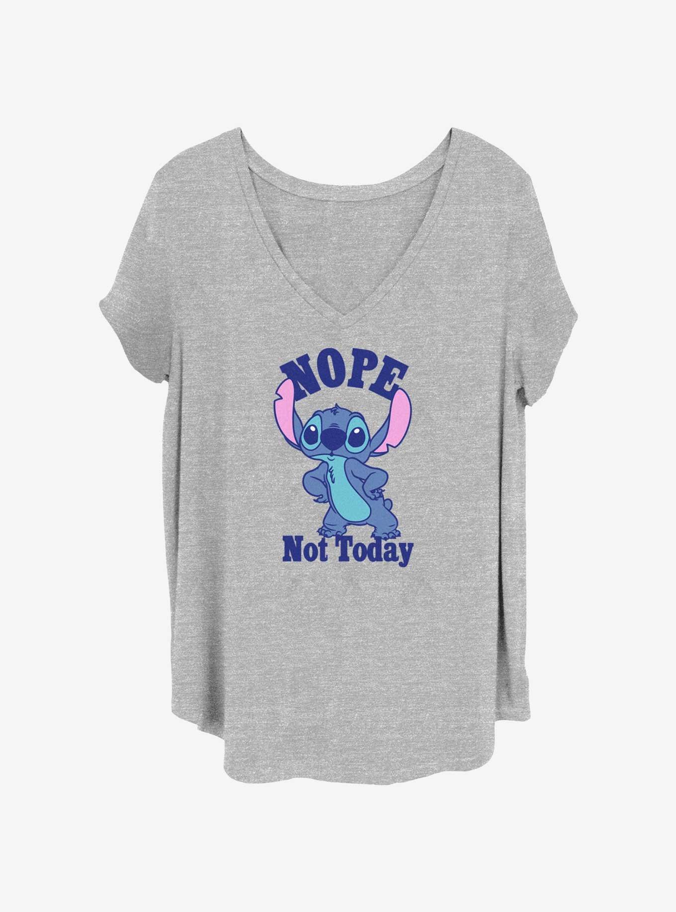 Disney Lilo & Stitch Nope Stitch Girls T-Shirt Plus Size, HEATHER GR, hi-res
