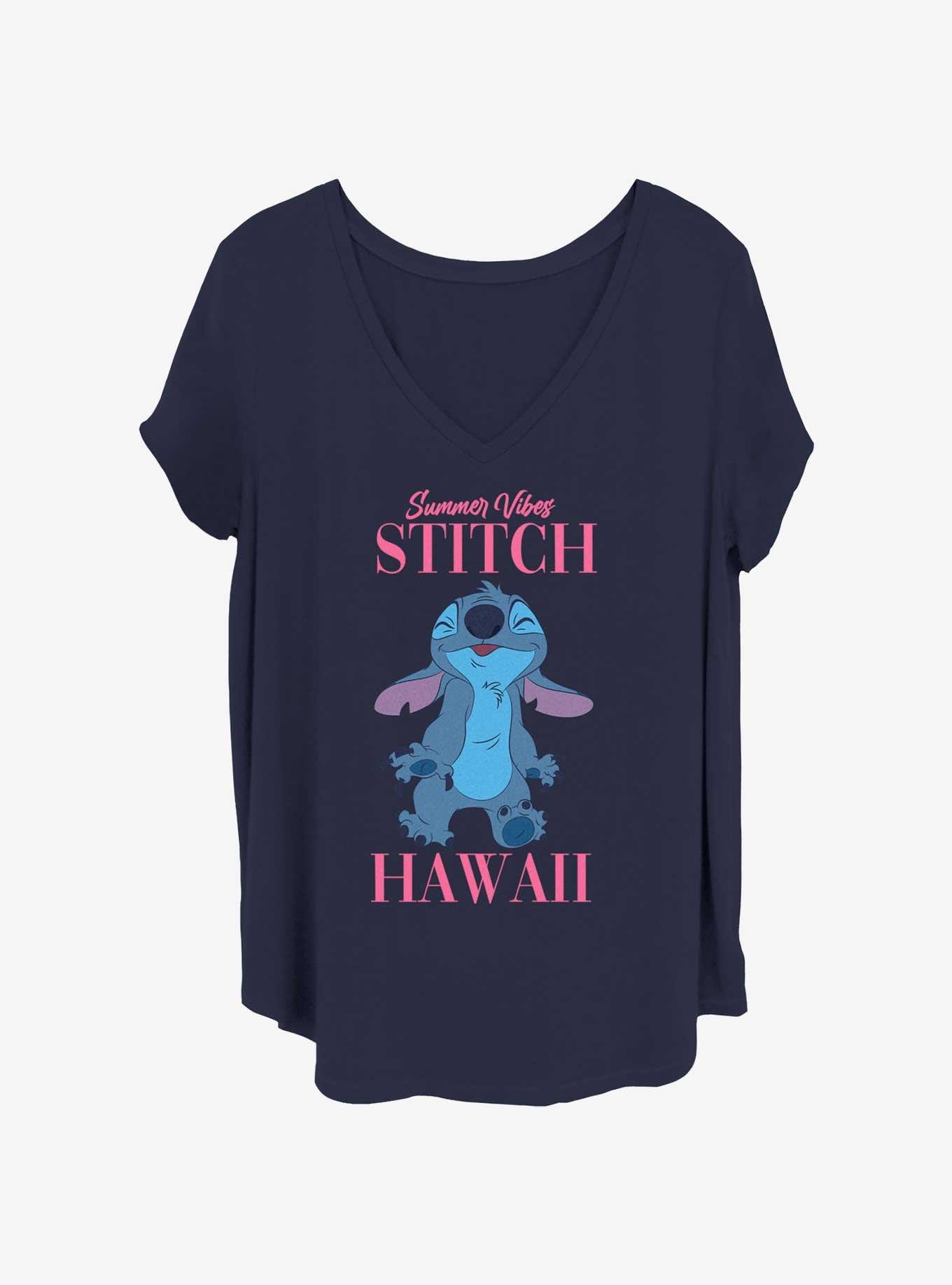 Disney Lilo & Stitch Summer Stitch Girls T-Shirt Plus Size, NAVY, hi-res