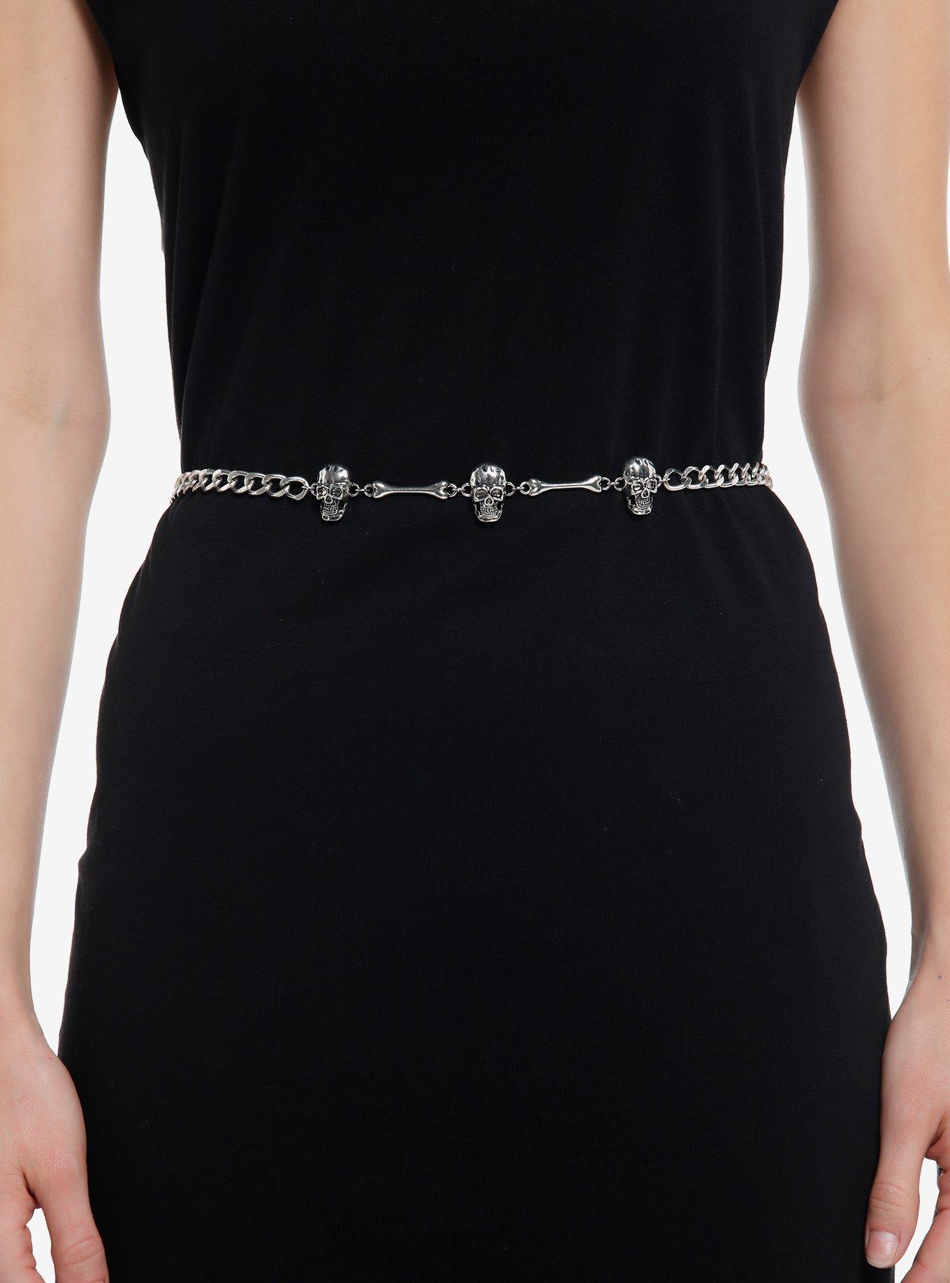 Skull & Bone Chain Belt, MULTI, hi-res