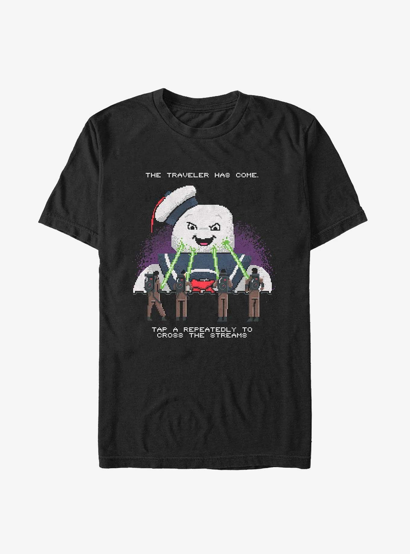 Ghostbusters 8 Bit Puft Cross The Streams T-Shirt, BLACK, hi-res