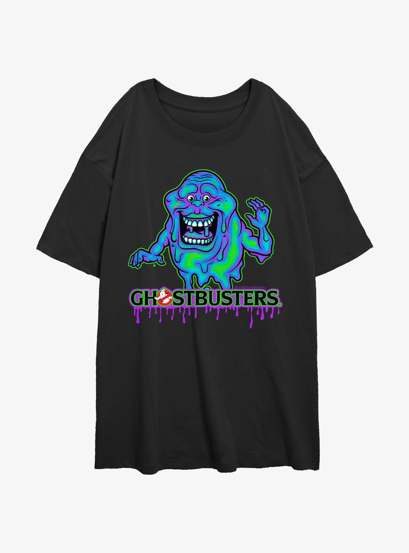 Ghostbusters Ghost Slimer Girls Oversized T-Shirt, BLACK, hi-res