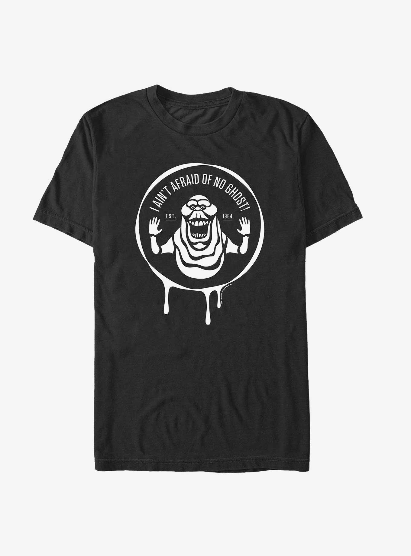 Ghostbusters 1984 Ain't Afraid Of No Ghost Badge T-Shirt, BLACK, hi-res