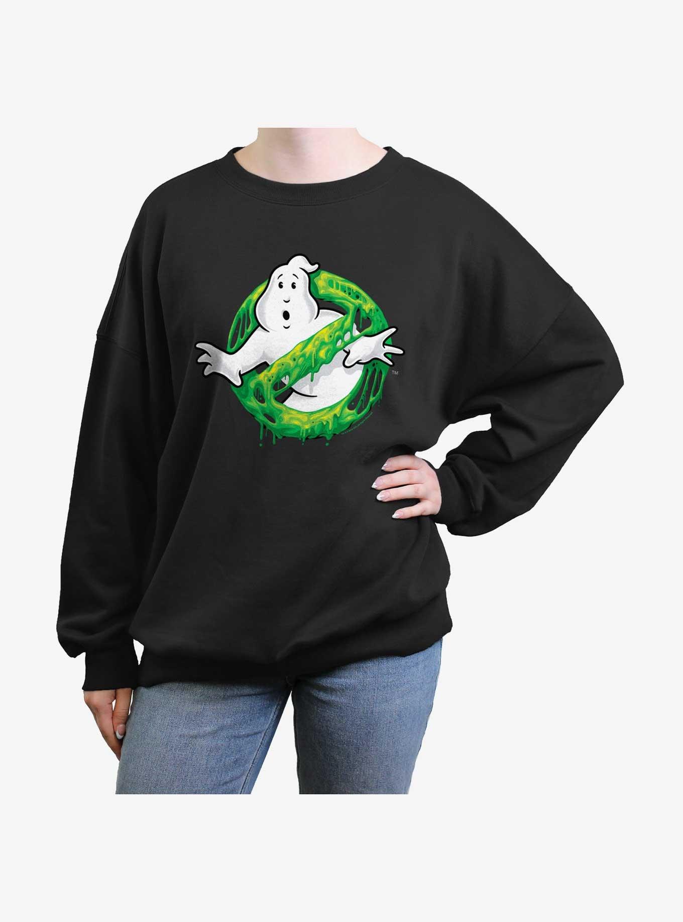 Ghostbusters Green Slime Logo Girls Oversized Sweatshirt, , hi-res