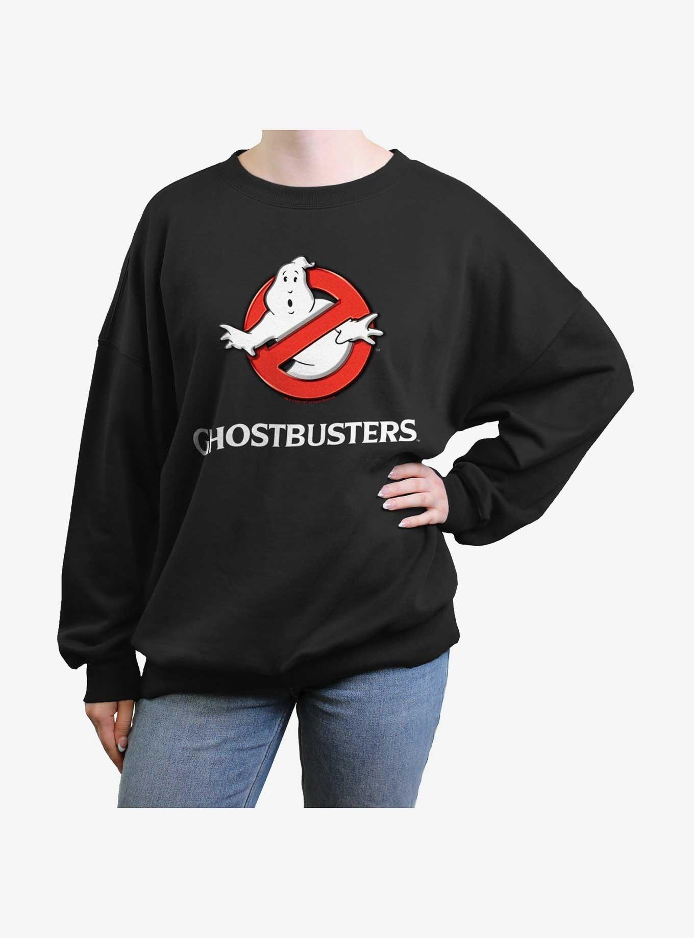 Ghostbusters Logo Girls Oversized Sweatshirt, BLACK, hi-res