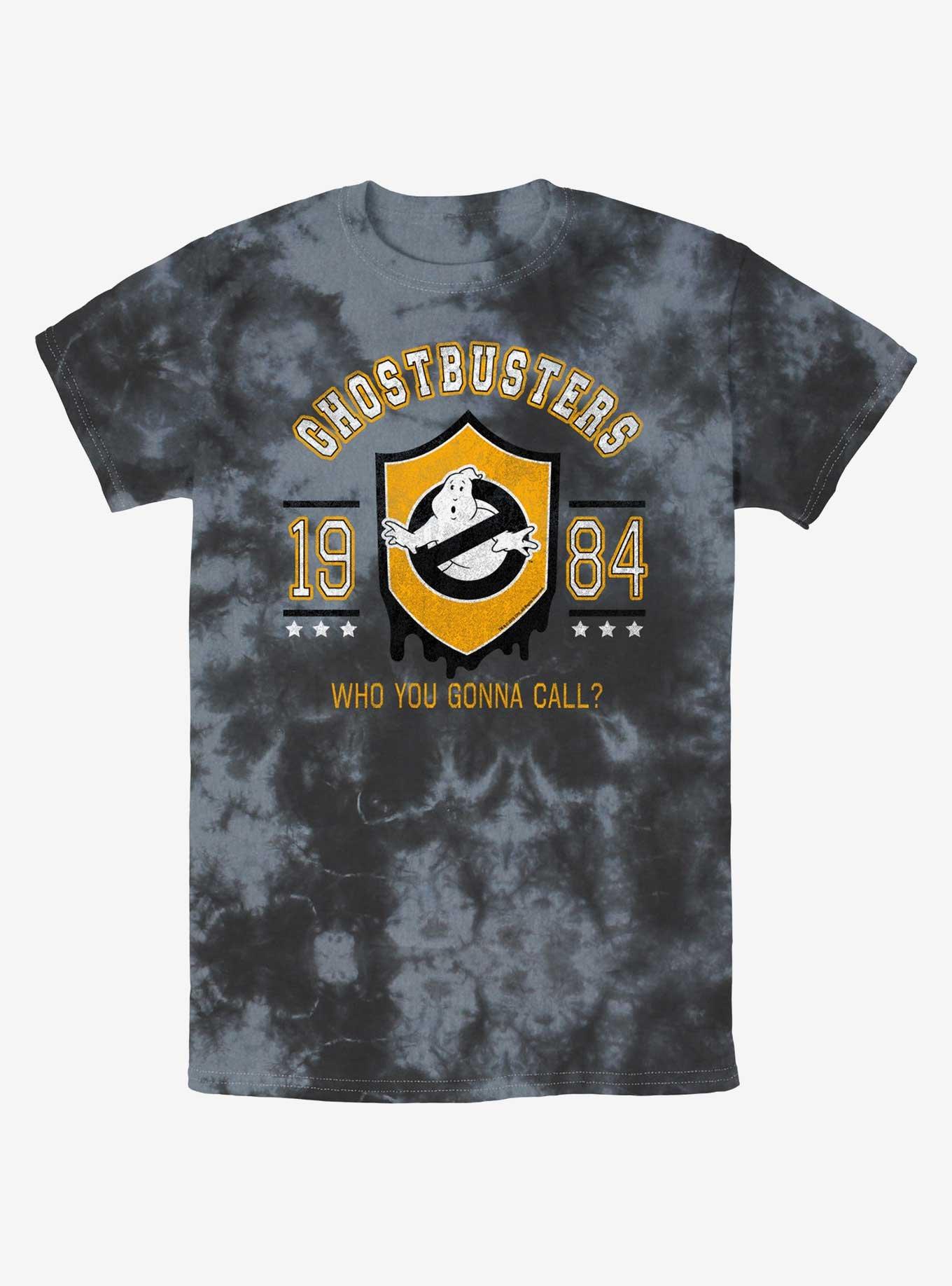 Ghostbusters Shield Collegiate Tie-Dye T-Shirt, BLKCHAR, hi-res