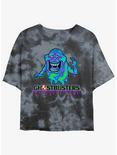 Ghostbusters Ghost Slimer Womens Tie-Dye Crop T-Shirt, BLKCHAR, hi-res