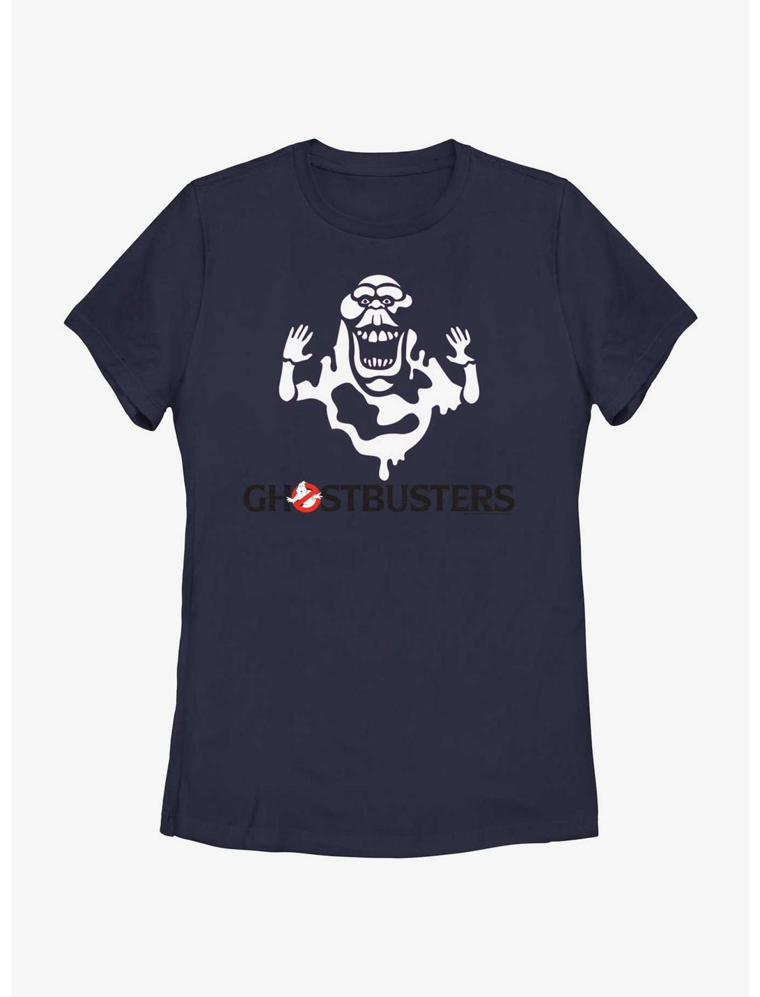 Ghostbusters: Frozen Empire Decal Slimer Womens T-Shirt, NAVY, hi-res