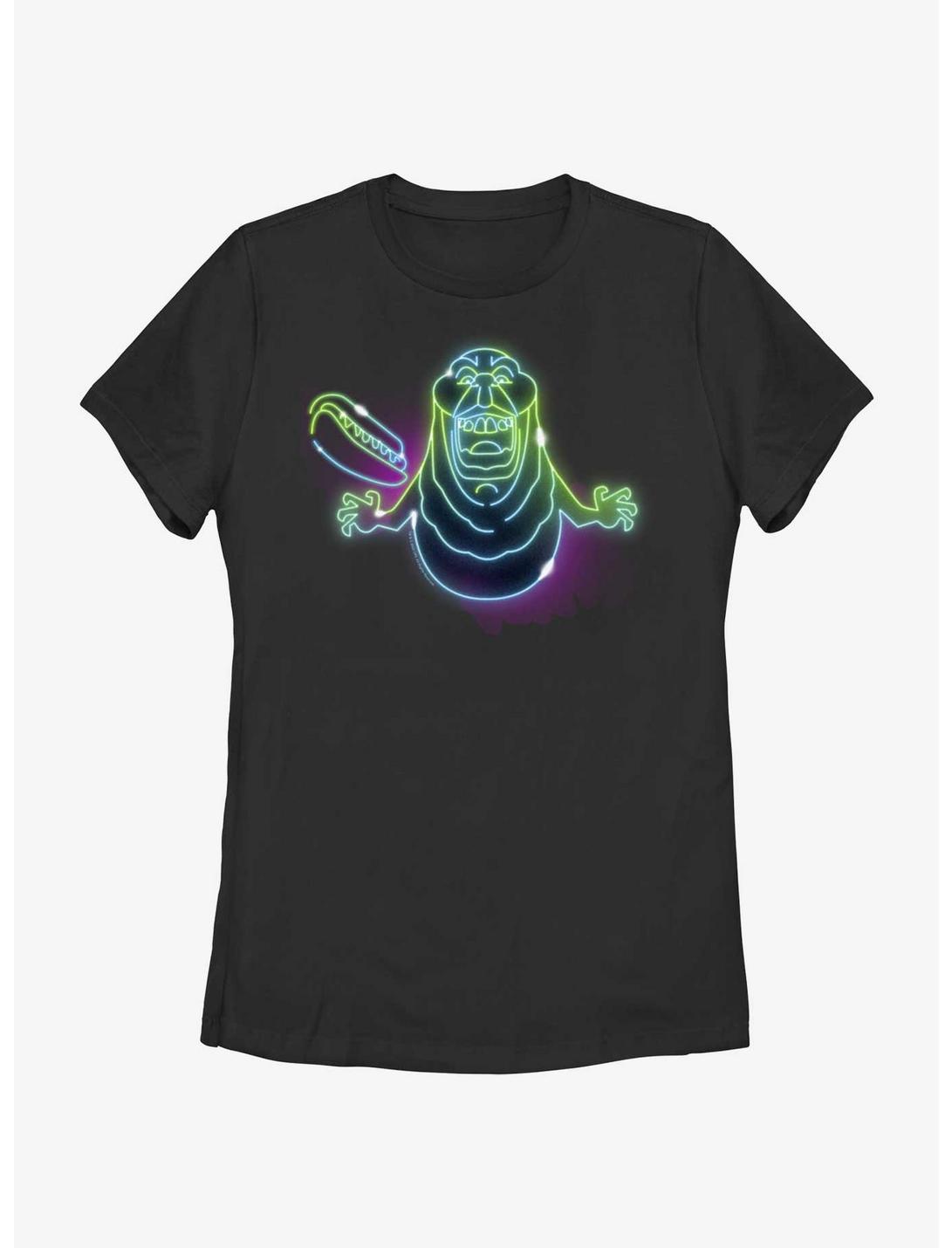 Ghostbusters: Frozen Empire Neon Lights Slimer Womens T-Shirt, BLACK, hi-res
