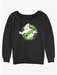 Ghostbusters Green Slime Logo Womens Slouchy Sweatshirt, BLACK, hi-res