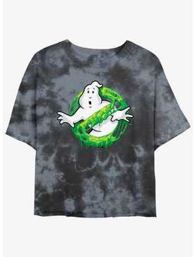 Ghostbusters Green Slime Logo Womens Tie-Dye Crop T-Shirt, , hi-res