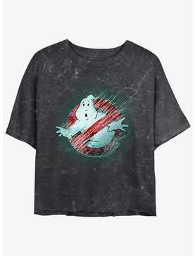 Ghostbusters: Frozen Empire Frozen Logo Womens Mineral Wash Crop T-Shirt, , hi-res