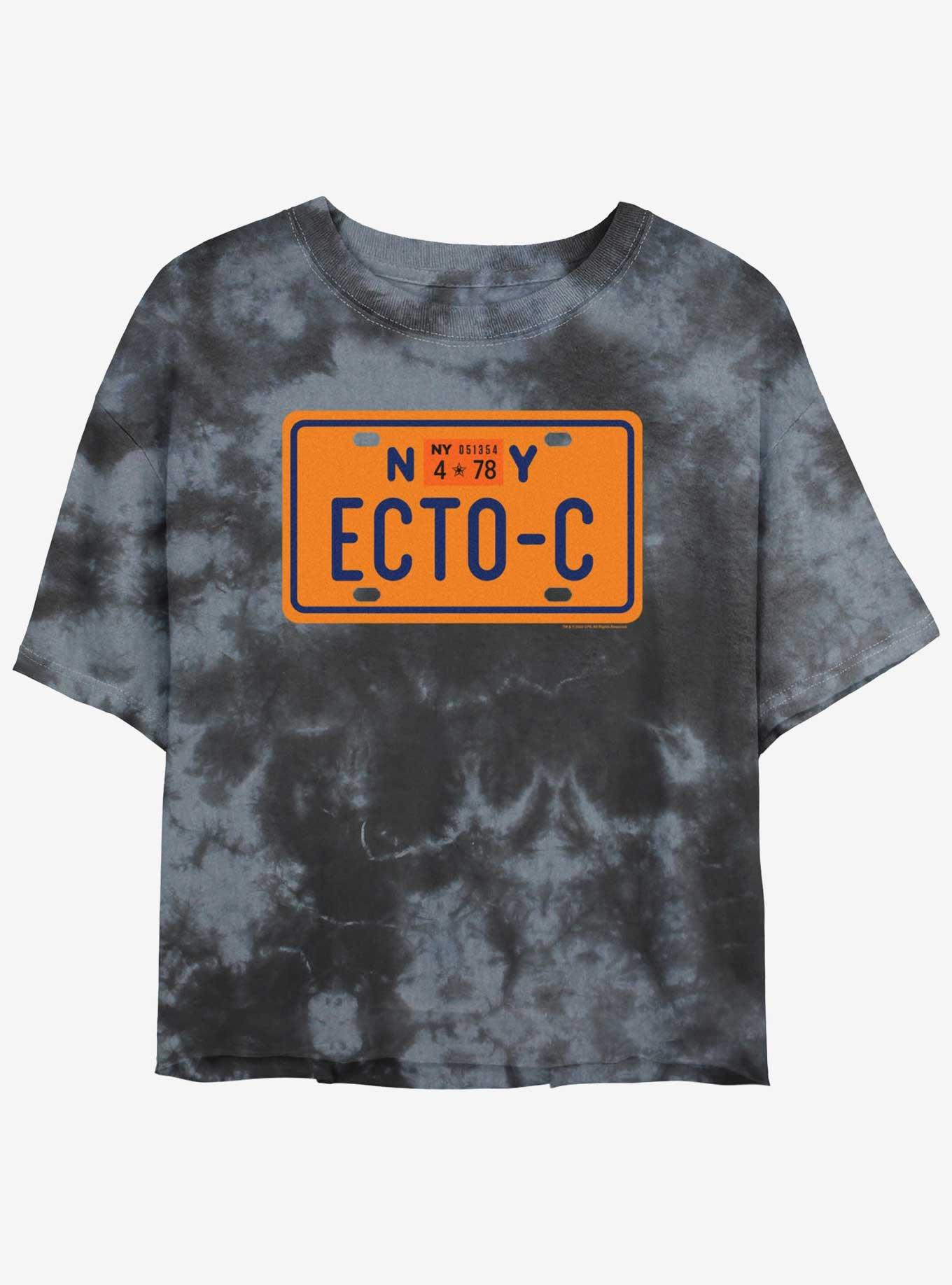 Ghostbusters: Frozen Empire ECTO-C Plates Womens Tie-Dye Crop T-Shirt, BLKCHAR, hi-res