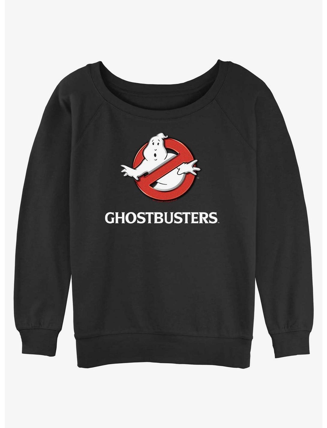 Ghostbusters Logo Womens Slouchy Sweatshirt, BLACK, hi-res