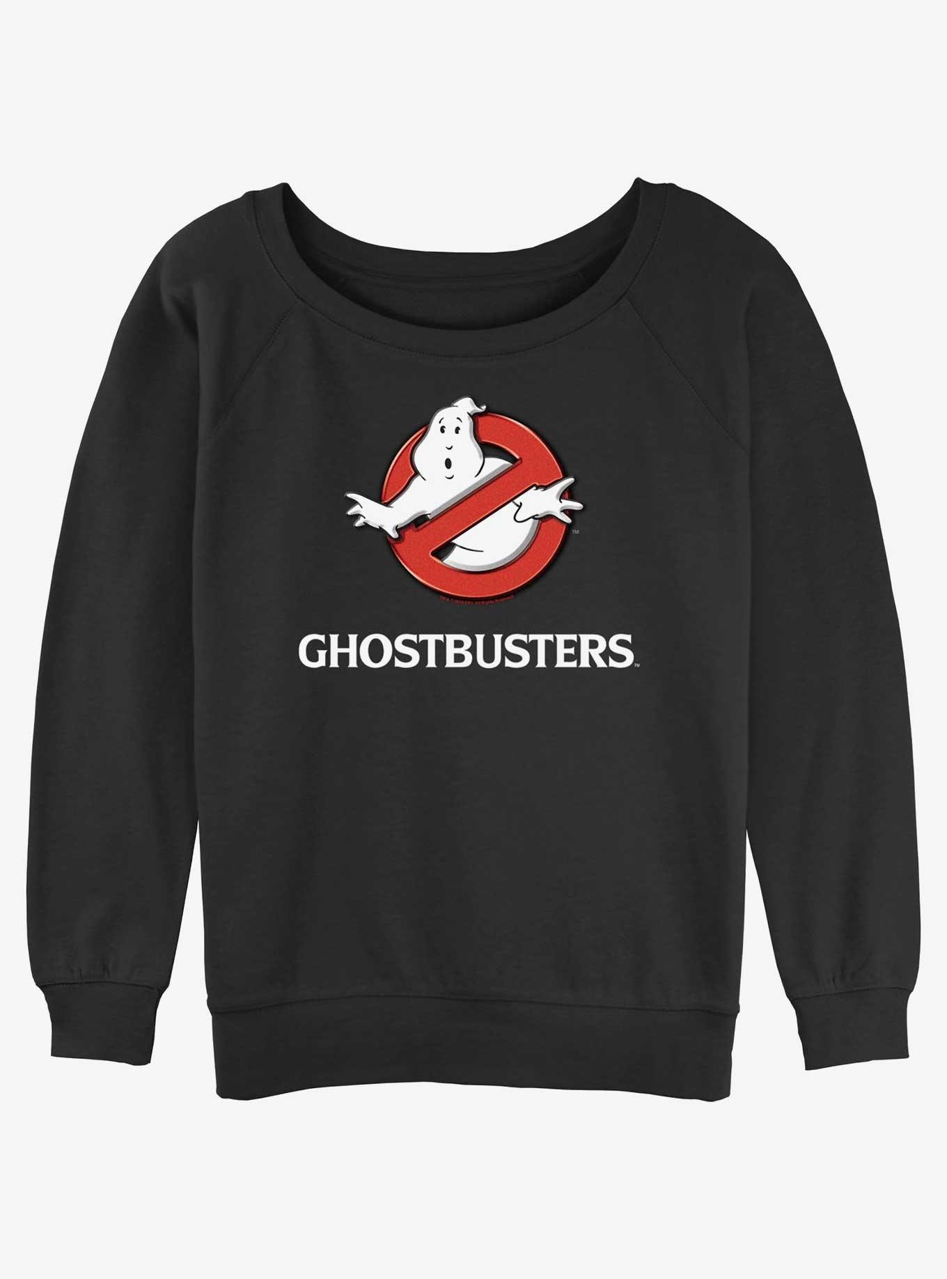 Ghostbusters Logo Womens Slouchy Sweatshirt, BLACK, hi-res