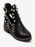 River Side Bootie with Studs and Buckle Black, BLACK, hi-res
