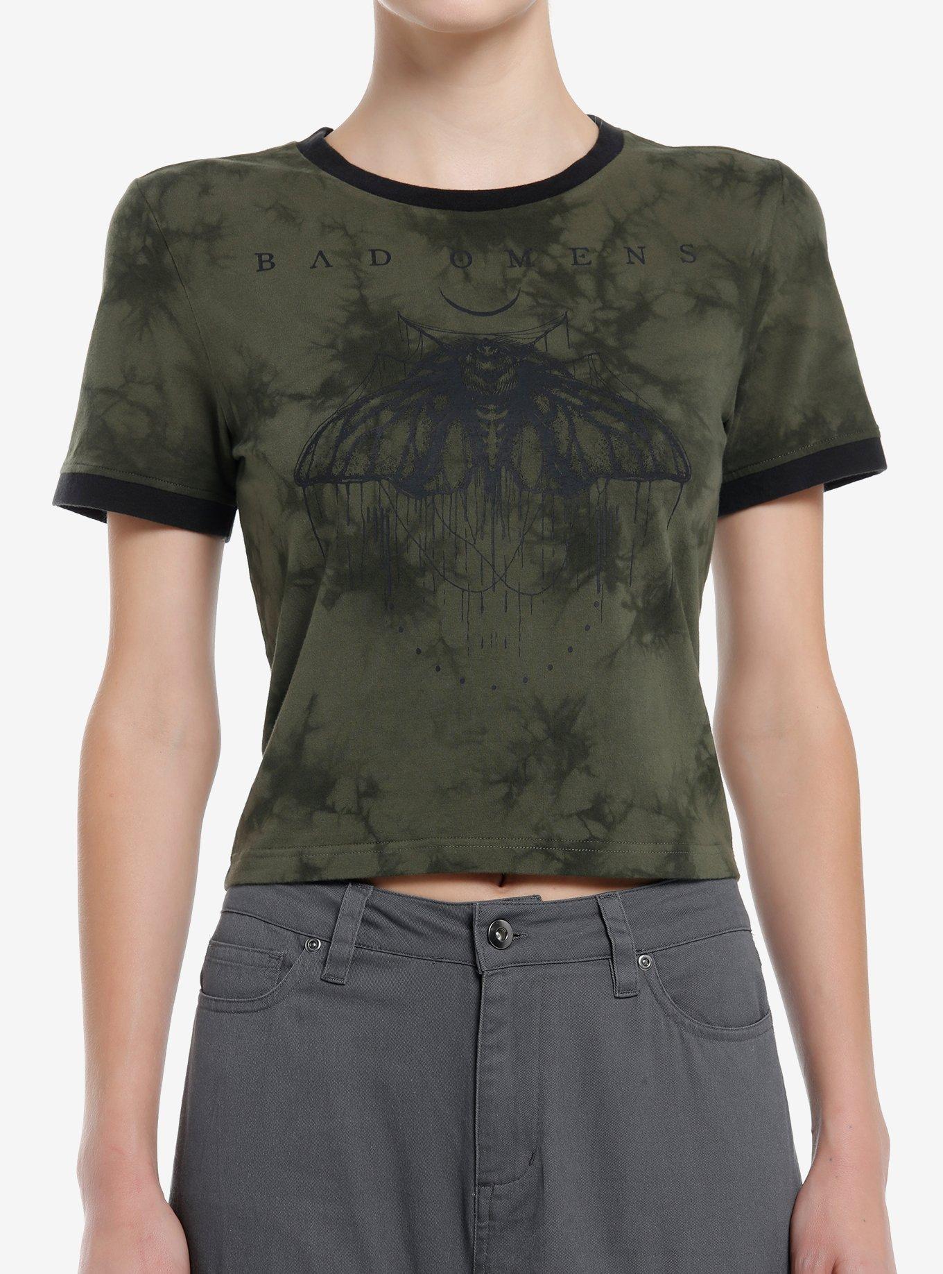 Bad Omens Moth Green Wash Girls Ringer Baby T-Shirt