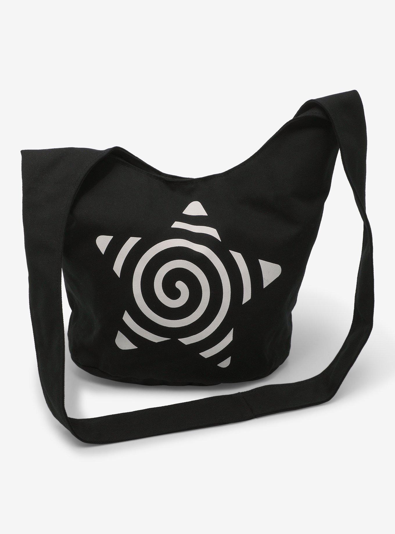 White Spiral Star Black Crossbody Bag, , hi-res