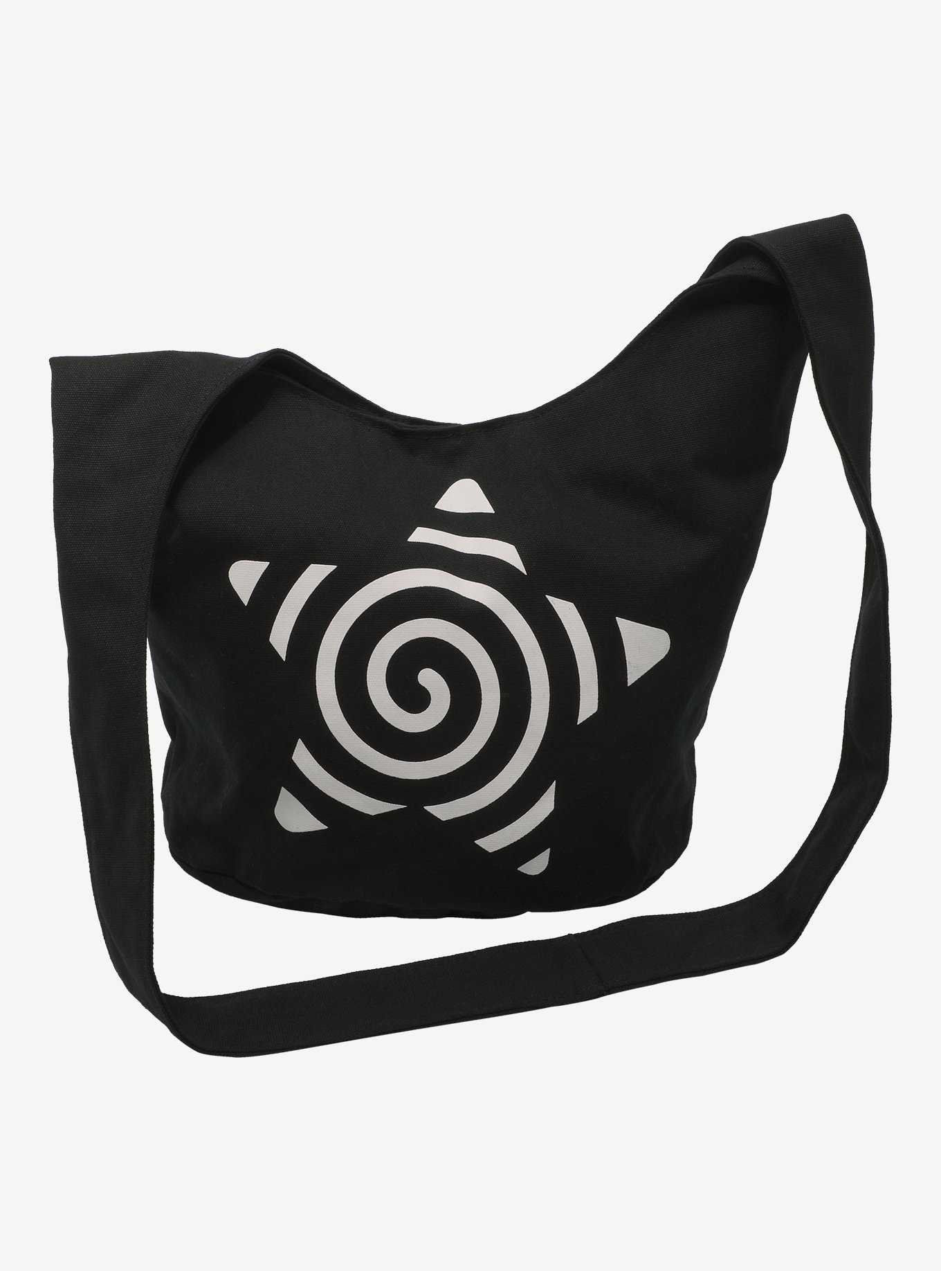 White Spiral Star Black Crossbody Bag, , hi-res