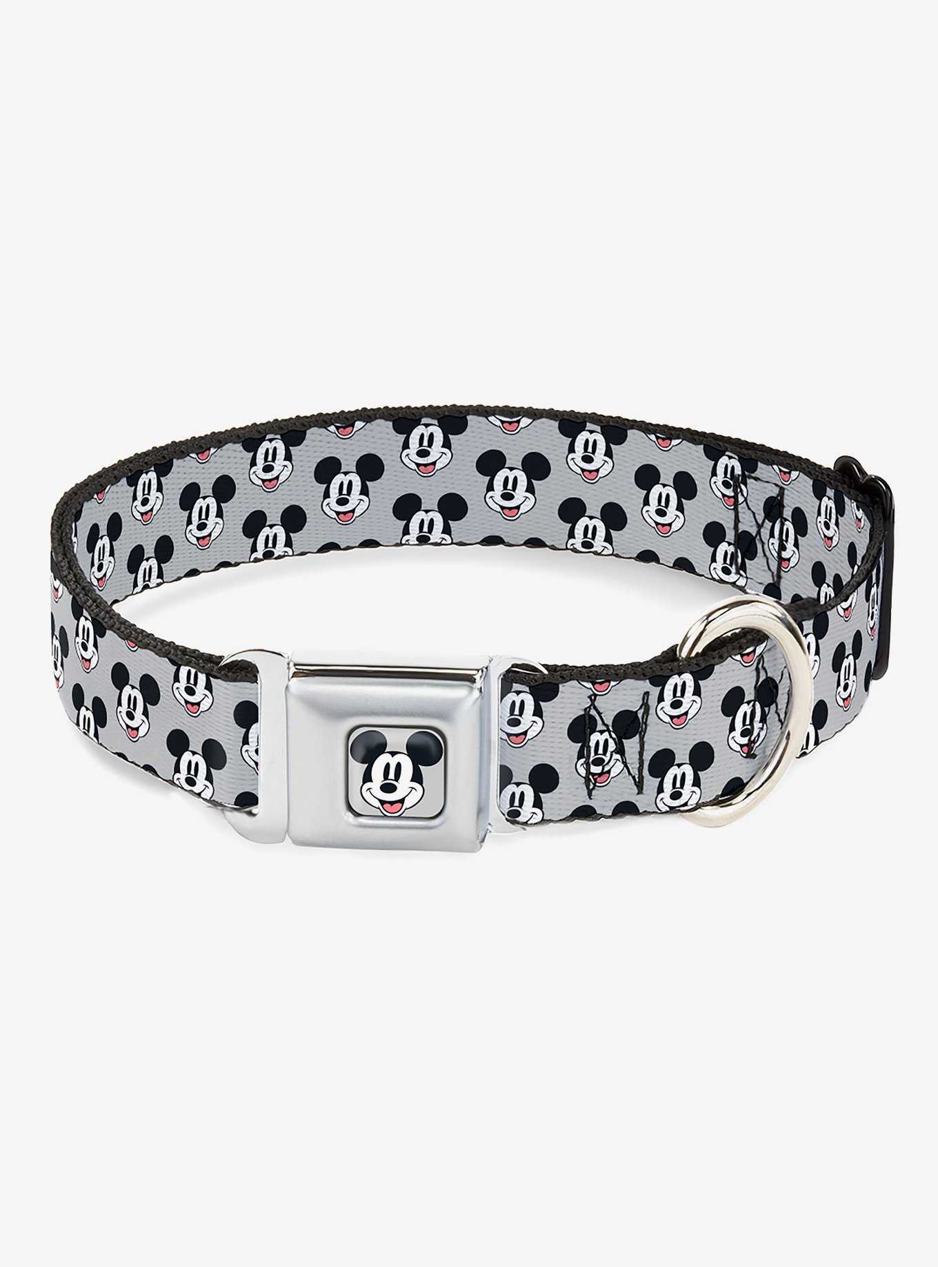 Disney Mickey Mouse Smiling Face Monogram Seatbelt Buckle Dog Collar, , hi-res