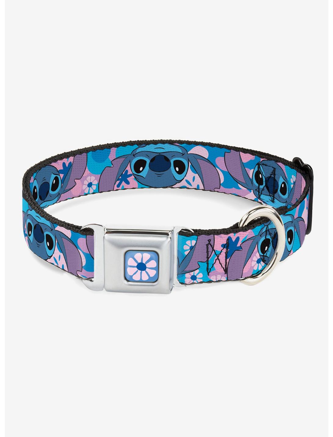 Disney Lilo & Stitch Flip Expressions Close Up Seatbelt Buckle Dog Collar, BLUE, hi-res