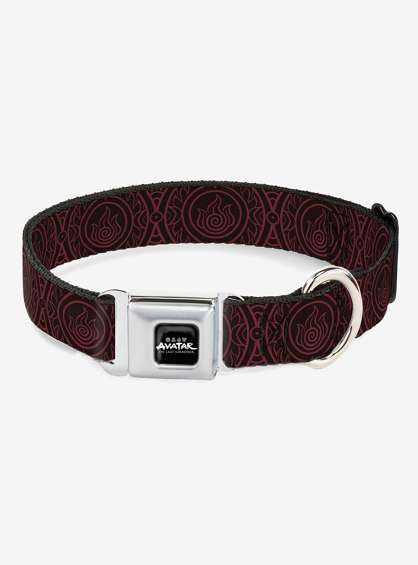 Avatar: The Last Airbender Fire Element Symbol Seatbelt Buckle Dog Collar, RED, hi-res