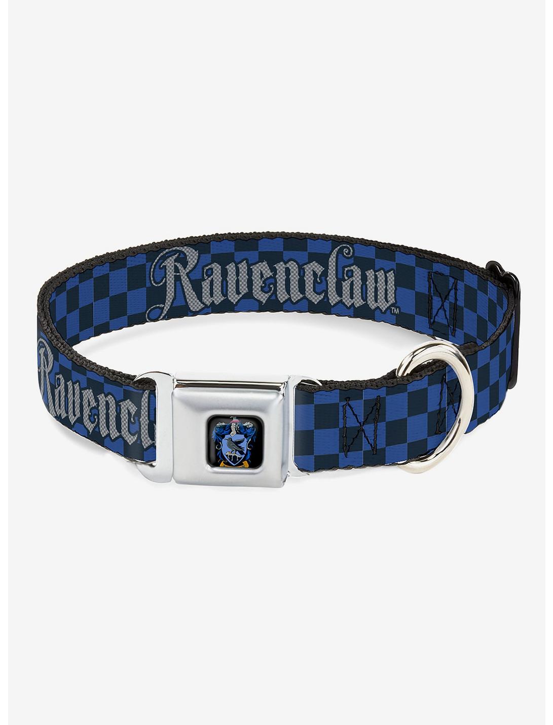 Harry Potter Ravenclaw Checker Seatbelt Buckle Dog Collar, BLUE, hi-res