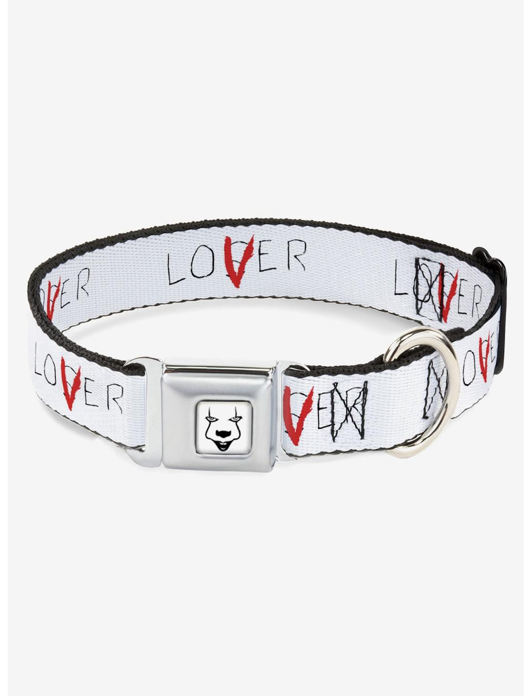 IT Chapter Two Loser Lover Quote Seatbelt Buckle Dog Collar, RED, hi-res