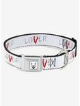 IT Chapter Two Loser Lover Quote Seatbelt Buckle Dog Collar, RED, hi-res