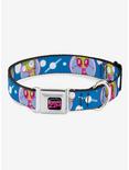 Invader Zim and GIR Poses and Planets Seatbelt Buckle Dog Collar, BLUE, hi-res