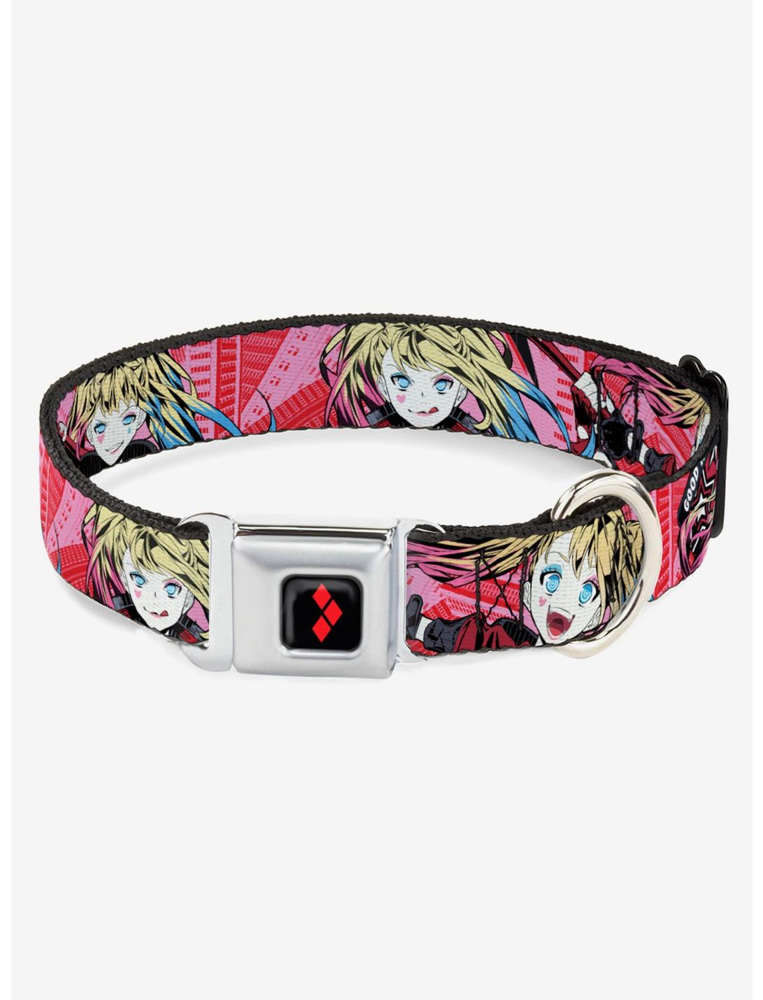 DC Comics Harley Quinn Puddin Anime Graphics Seatbelt Buckle Dog Collar, PINK, hi-res