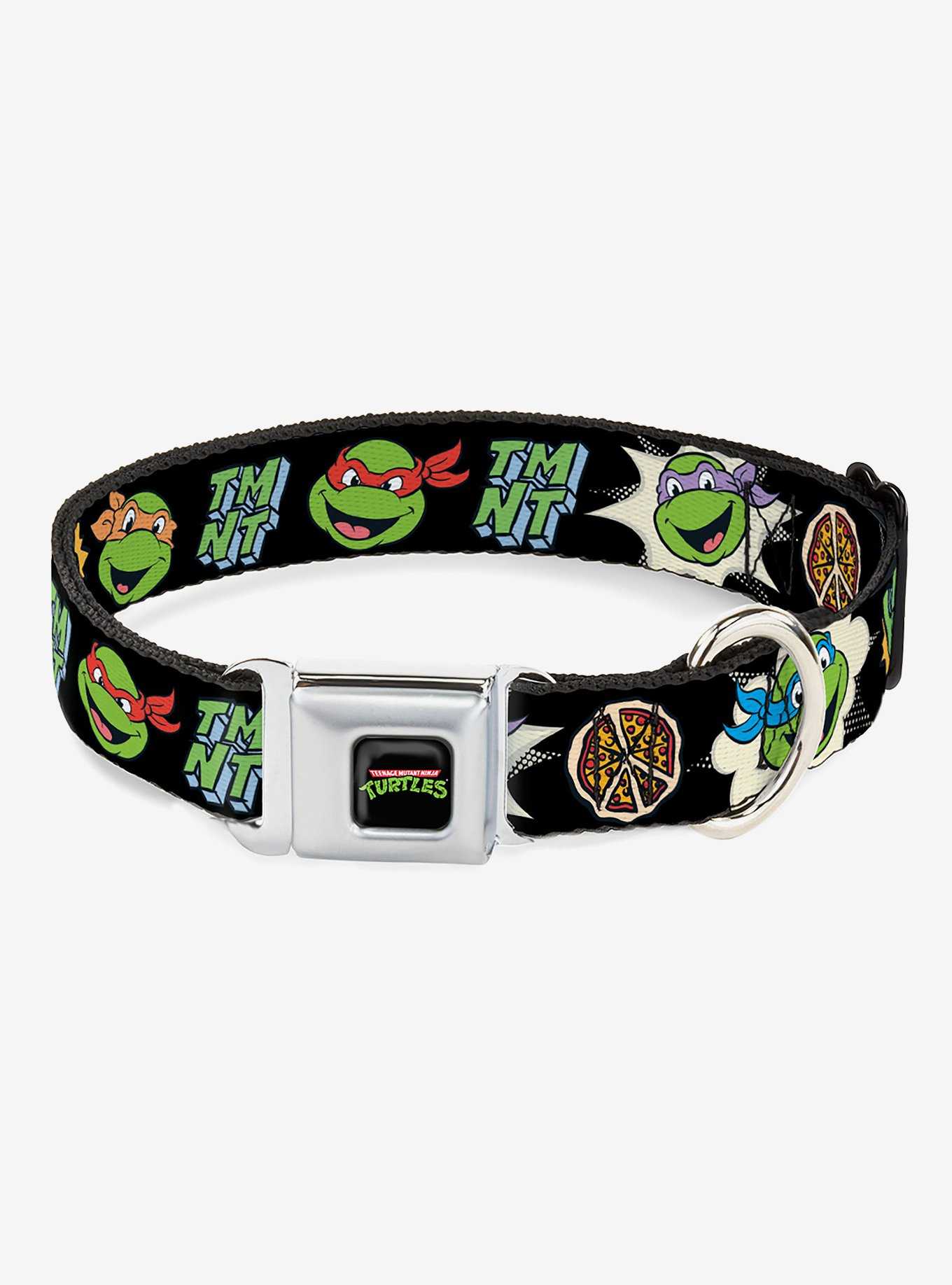 Teenage Mutant Ninja Turtles Faces and Icons Seatbelt Buckle Dog Collar, , hi-res