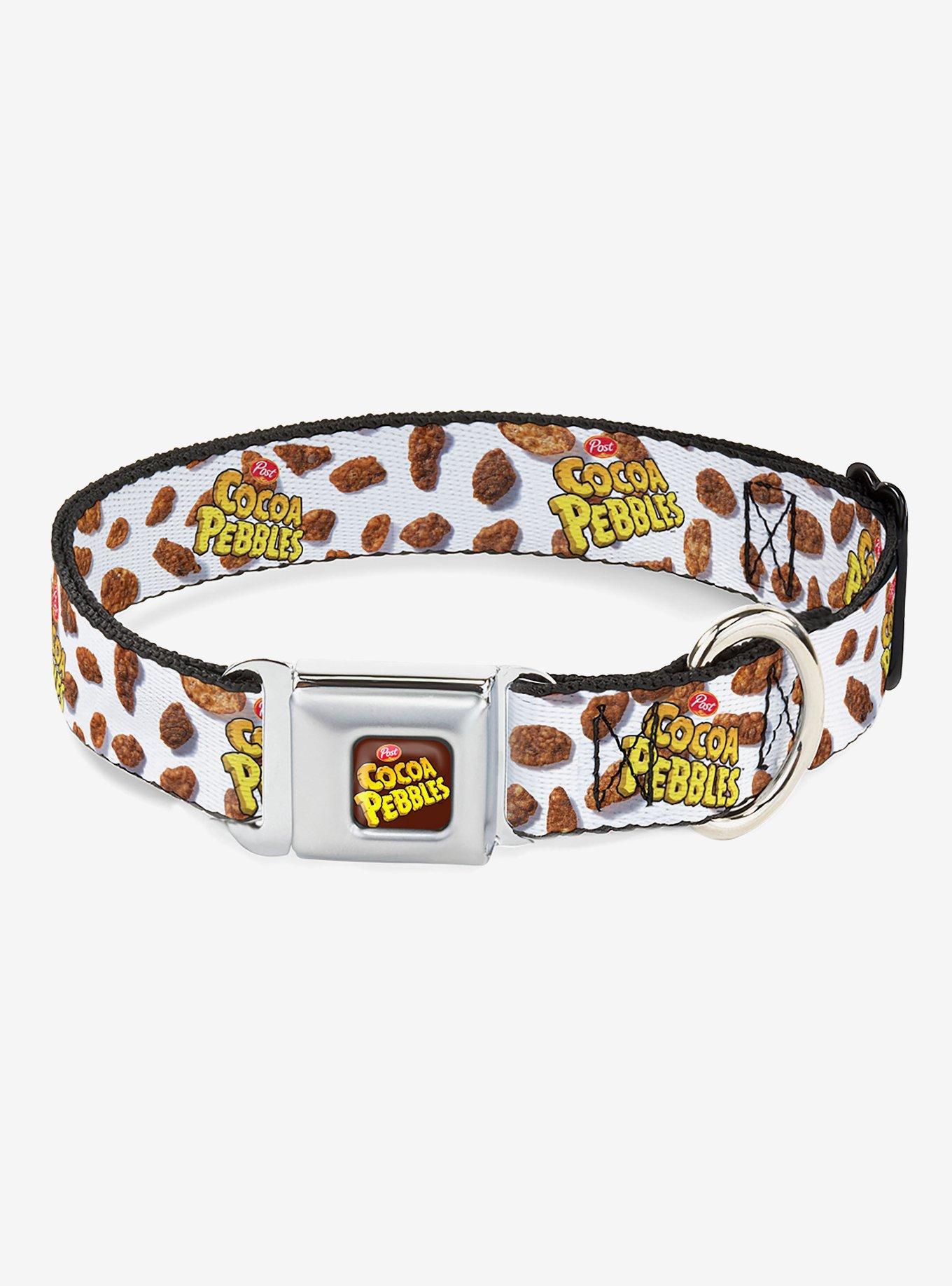 The Flintstones Cocoa Pebbles & Cereal Scattered Seatbelt Buckle Dog Collar, BRIGHT WHITE, hi-res