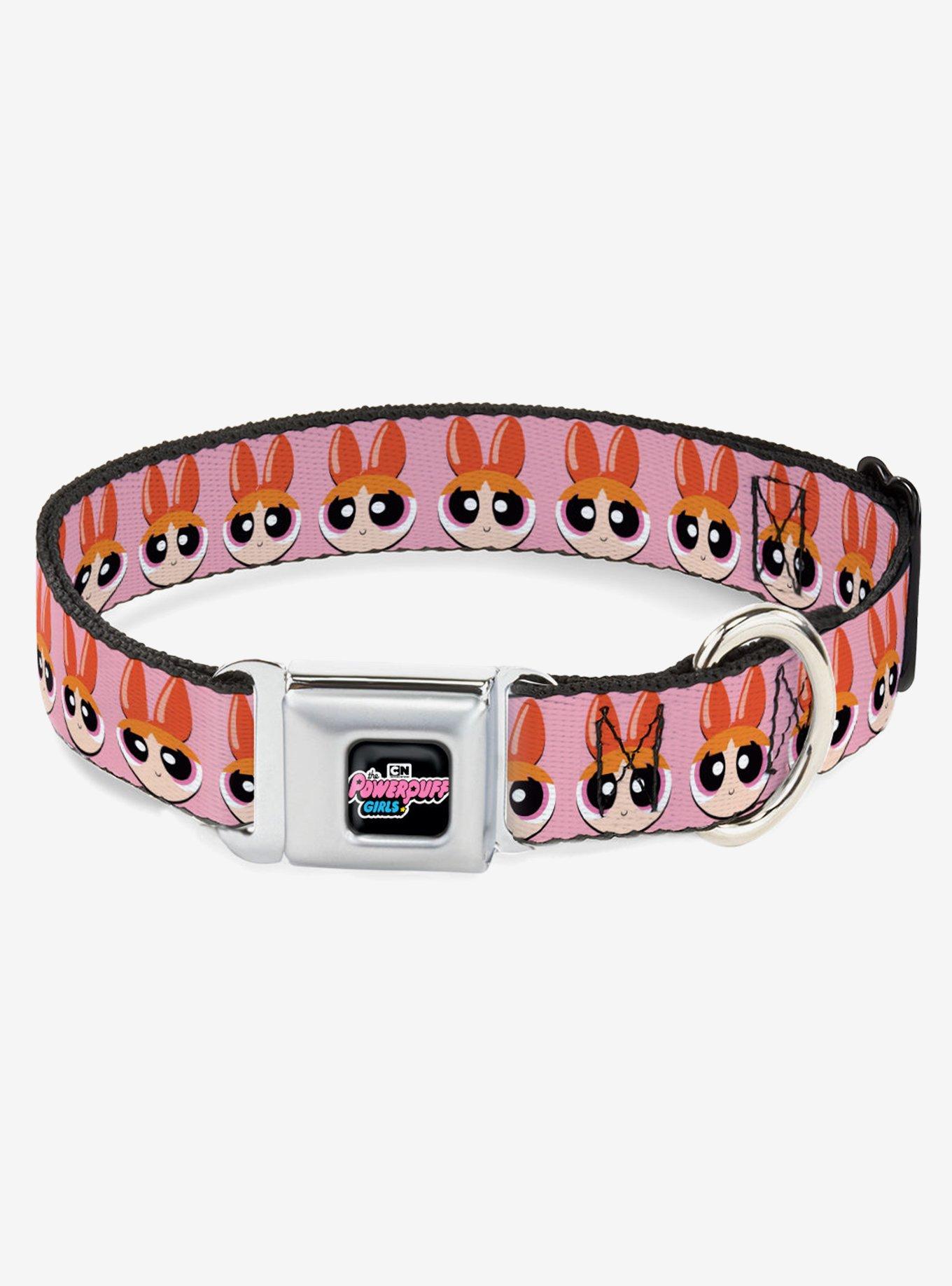 The Powerpuff Girls Blossom Face Close Up Seatbelt Buckle Dog Collar, PINK, hi-res