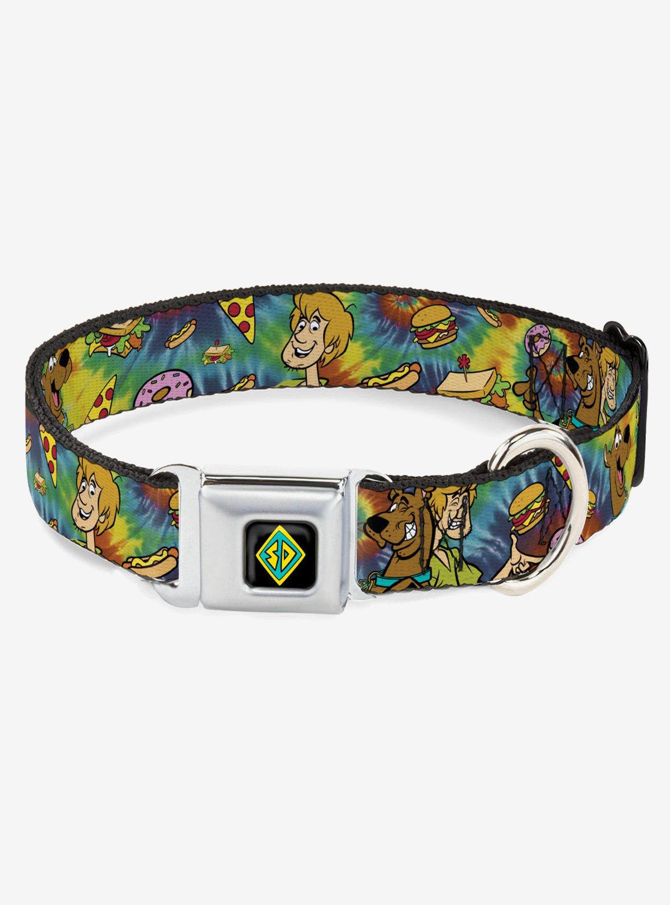 Scooby-Doo! Shaggy Poses Munchies Tie Dye Seatbelt Buckle Dog Collar, MULTI, hi-res