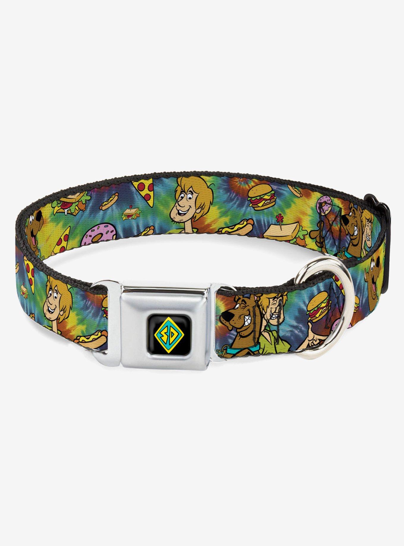 Scooby-Doo! Shaggy Poses Munchies Tie Dye Seatbelt Buckle Dog Collar, , hi-res