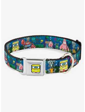 SpongeBob SquarePants Friends 8 Bit Scene Seatbelt Buckle Dog Collar, , hi-res