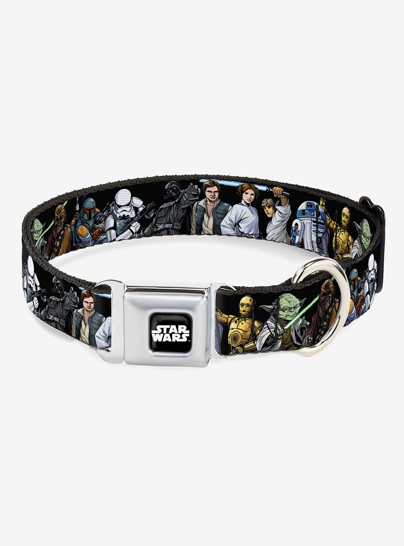 Star Wars Classic Character Poses Seatbelt Buckle Dog Collar, BLACK, hi-res