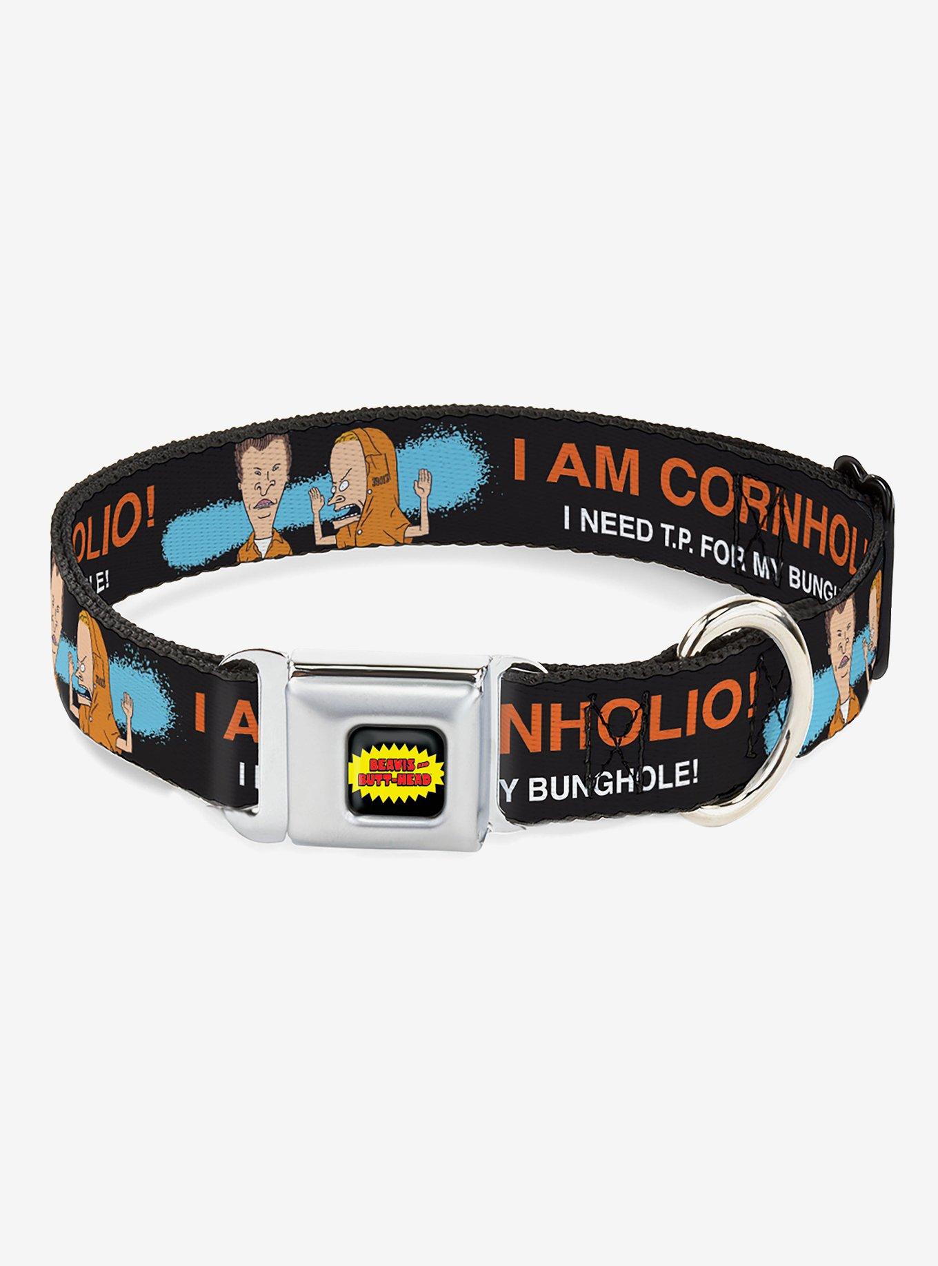 Beavis and Butt-Head I Am Cornholio Pose Seatbelt Buckle Dog Collar, BLACK, hi-res