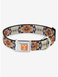 Yellowstone Y Logo Native American Tribal Seatbelt Buckle Dog Collar, BEIGE, hi-res