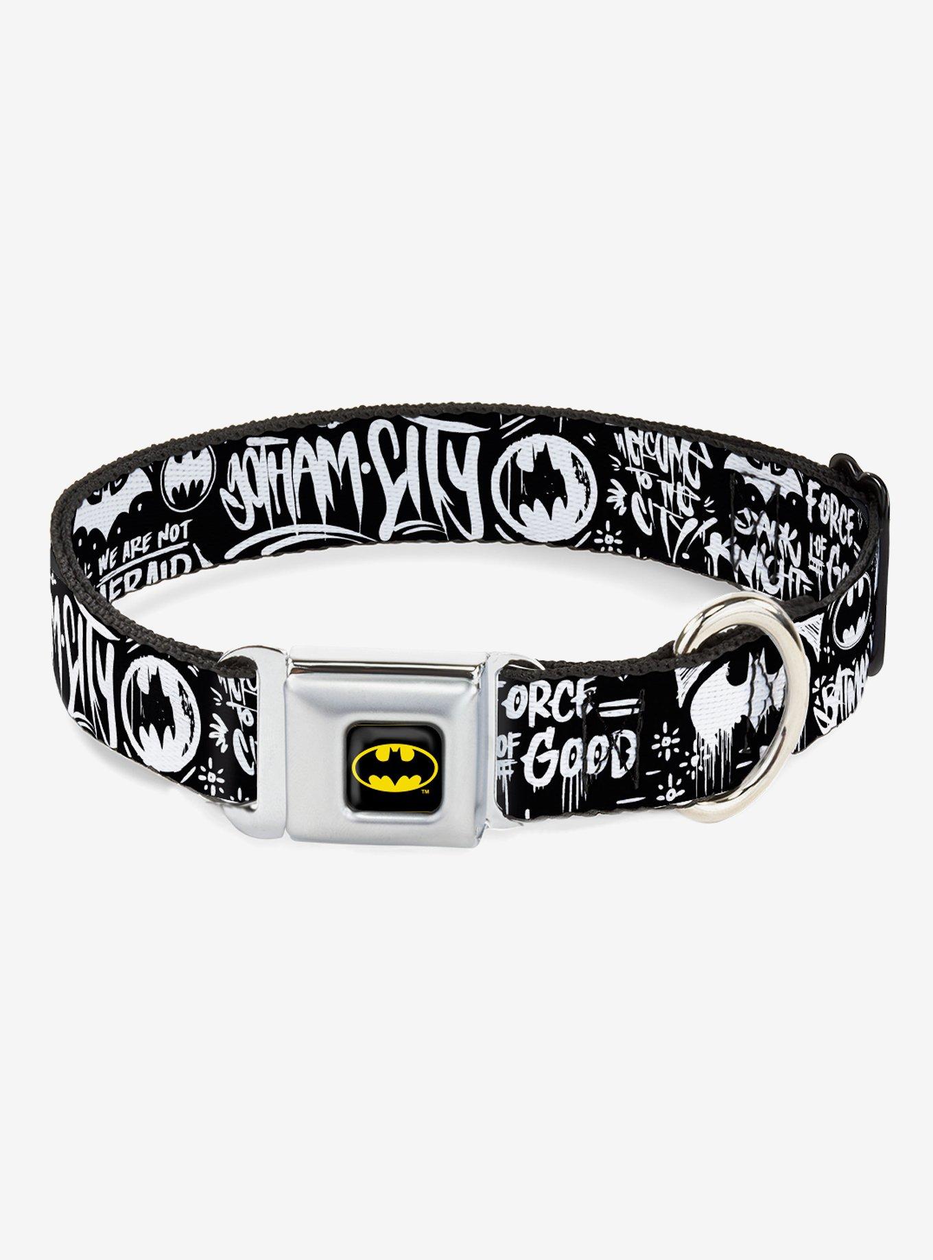 DC Comics Batman Gotham City Graffiti Collage Seatbelt Buckle Dog Collar, , hi-res