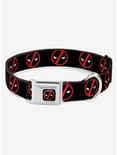 Marvel Deadpool Logo Seatbelt Buckle Dog Collar, BLACK, hi-res