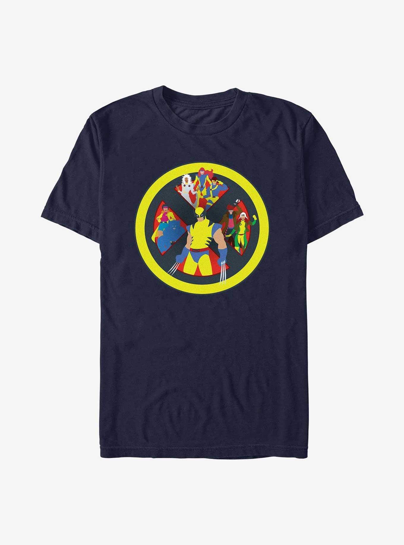X-Men 90's Logo Group T-Shirt, NAVY, hi-res