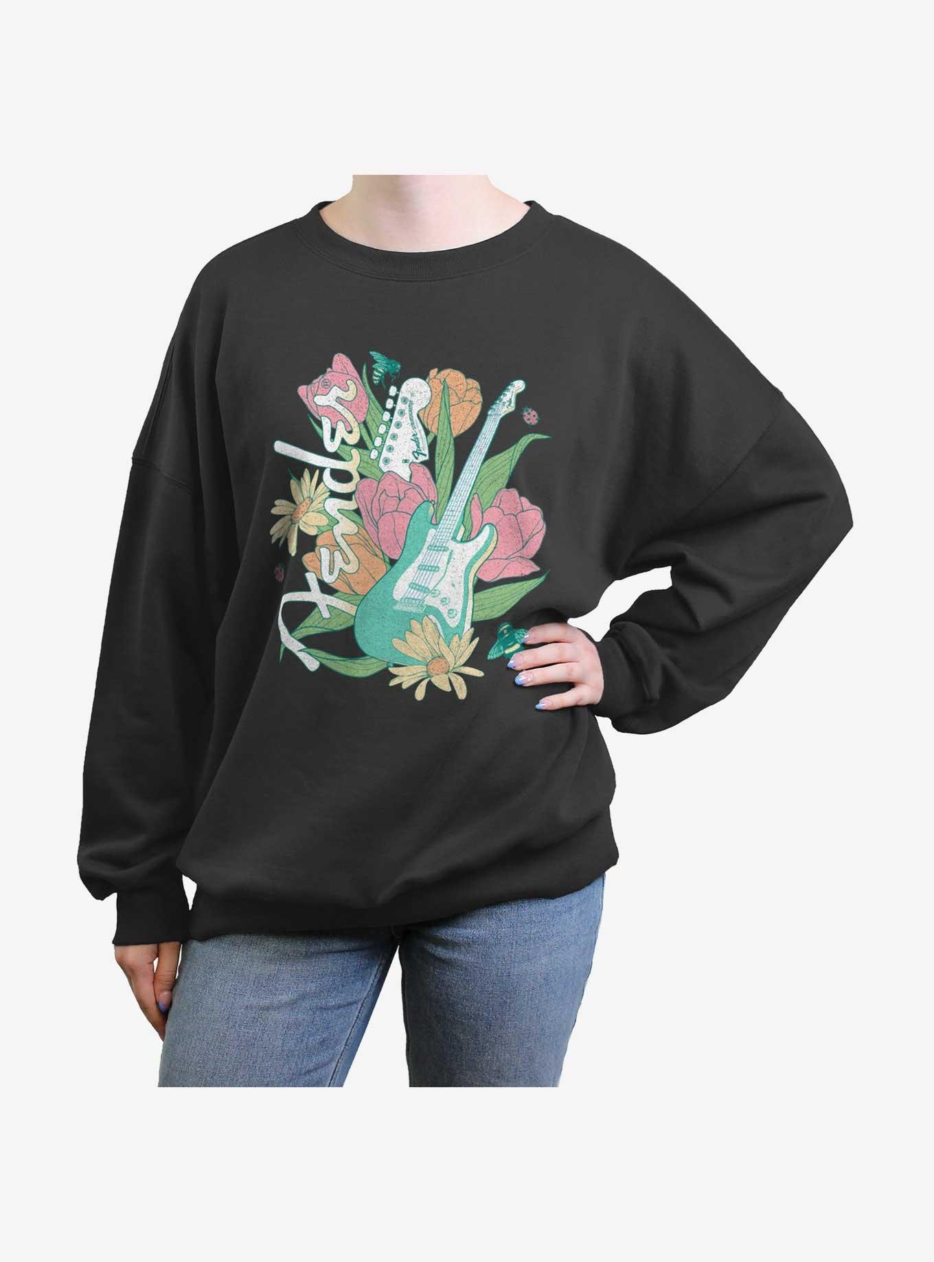 Fender Spring Guitar Girls Oversized Sweatshirt, CHARCOAL, hi-res