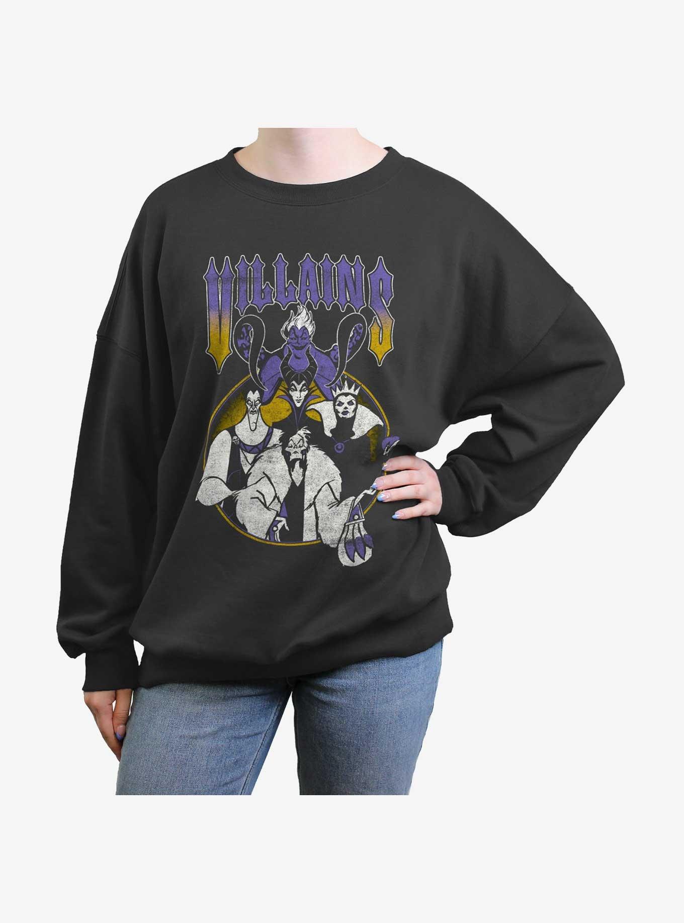 Disney Villains Metal Girls Oversized Sweatshirt, CHARCOAL, hi-res