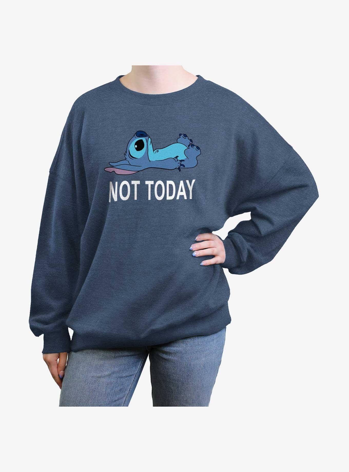 Disney Lilo & Stitch Not Today Girls Oversized Sweatshirt, BLUEHTR, hi-res