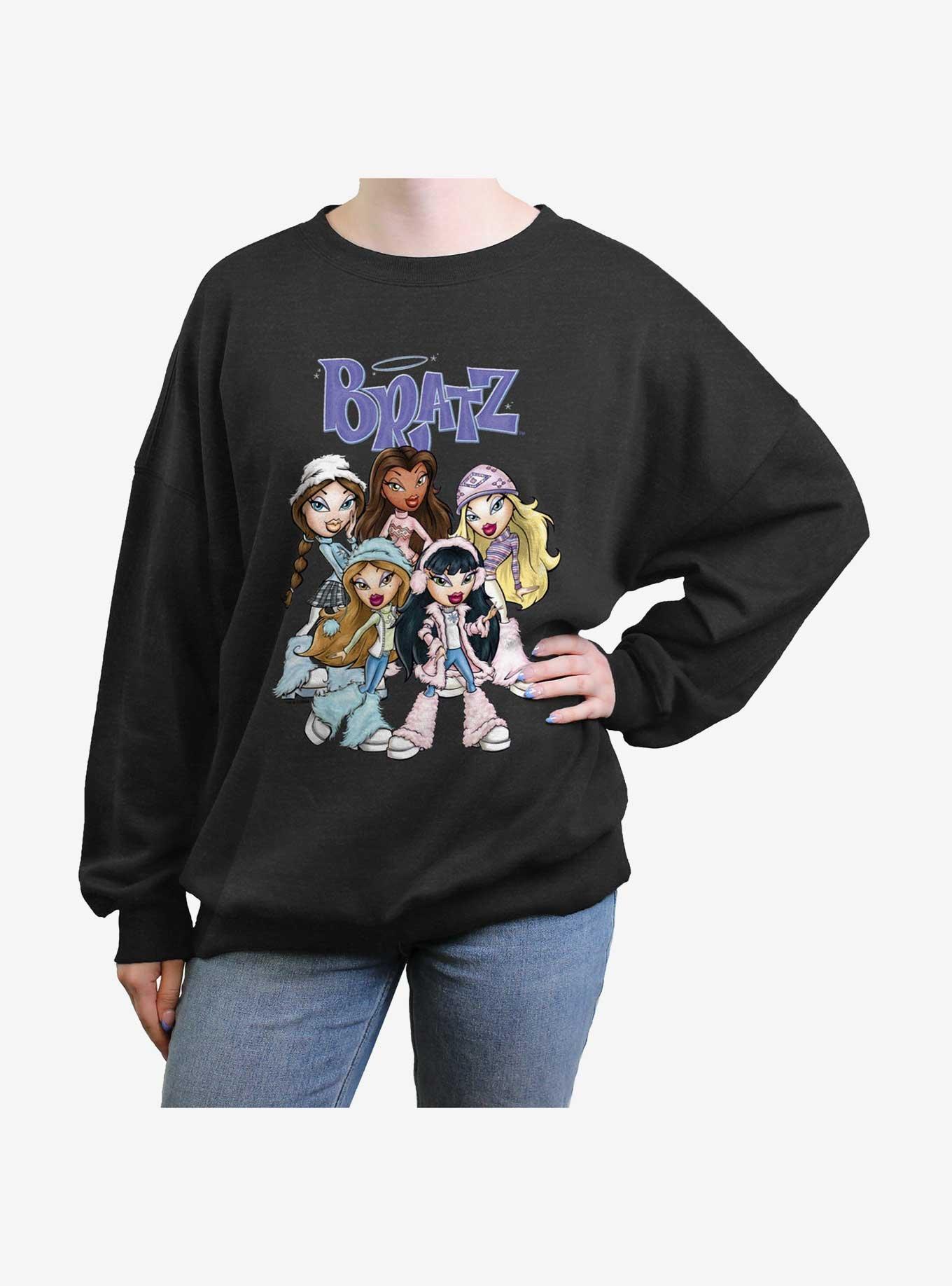 Bratz Bratz Winter Friends Girls Oversized Sweatshirt, CHAR HTR, hi-res