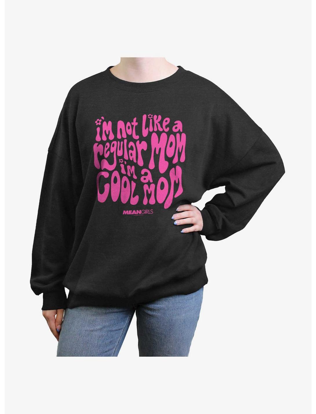 Mean Girls I'm A Cool Mom Girls Oversized Sweatshirt, CHAR HTR, hi-res