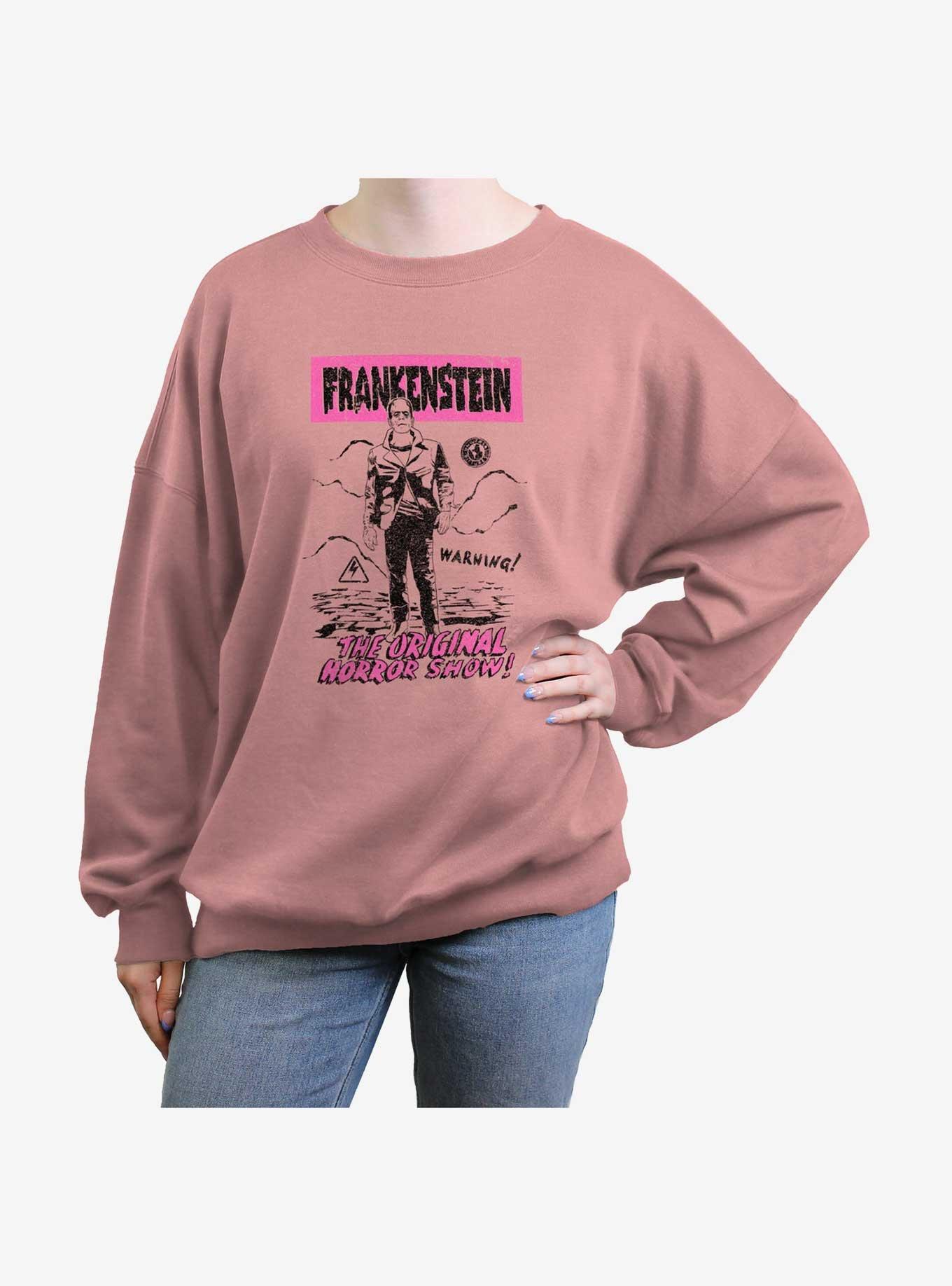 Universal Monsters Frankenstein Original Girls Oversized Sweatshirt, DESERTPNK, hi-res